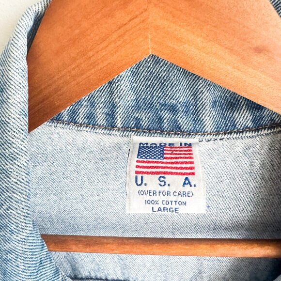 Vintage Wendy's Denim Blue Jean Jacket L - Picture 5 of 5